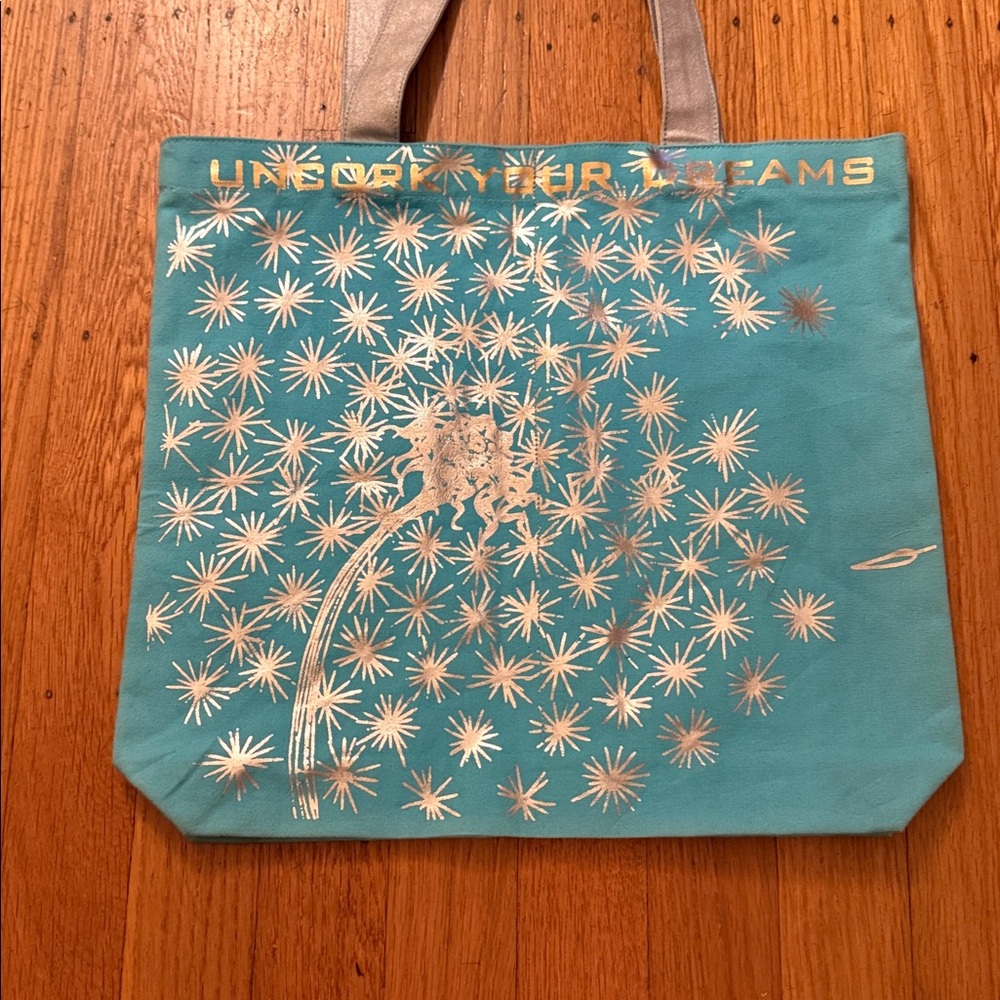 Prosper Design Studio Teal Wine Tote Bag